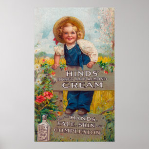 Póster Loción poner crema de la miel y de la almendra de