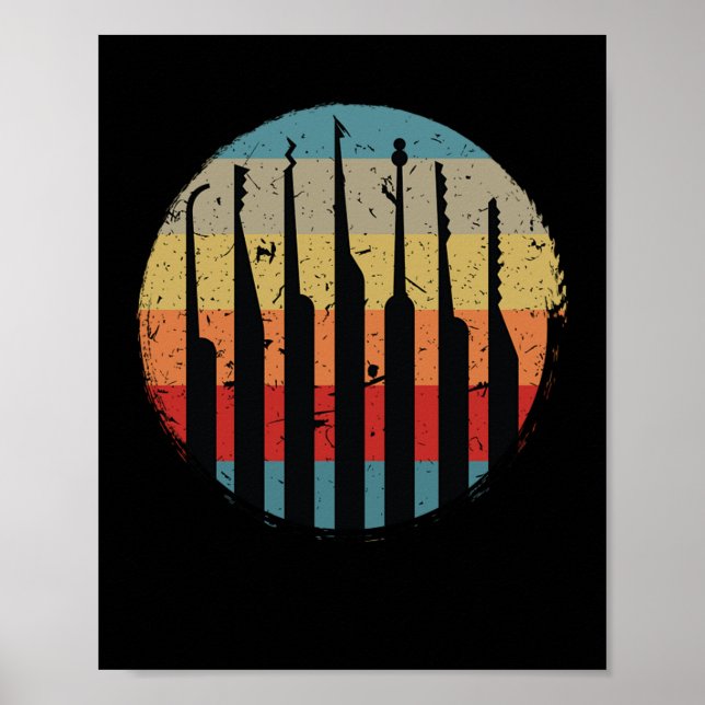 Póster Lock Picking Retro Lock (Frente)