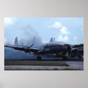 Póster Lockheed L-1049 Super Constellation start up