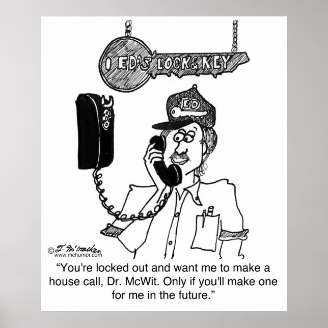 Póster Locksmith no hará una llamada a casa (Frente)