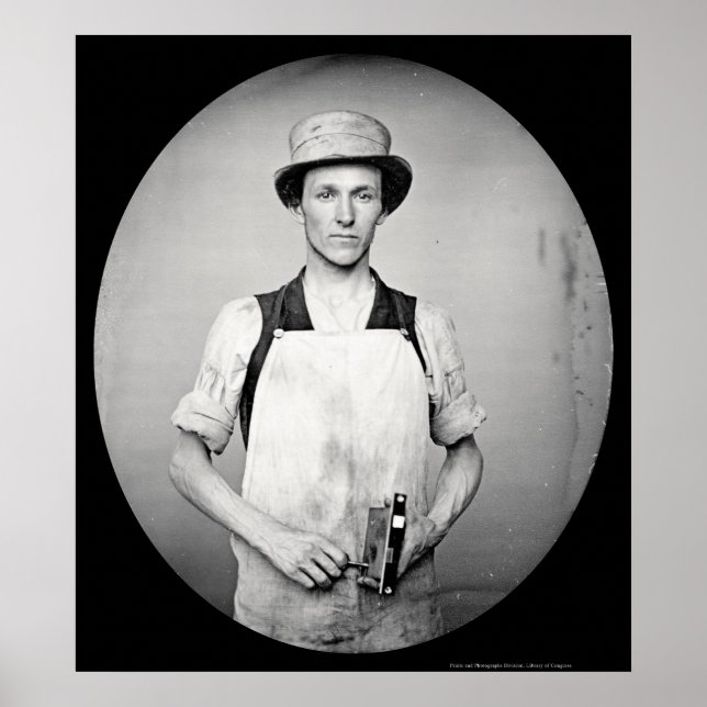 Póster Locksmith with Tools Daguerreotype 1852 (Frente)