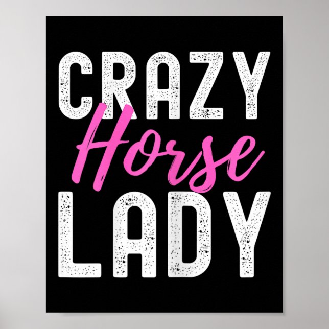 Póster Loco Caballo Lady Caballo Lover Tee Para Mujeres H (Frente)