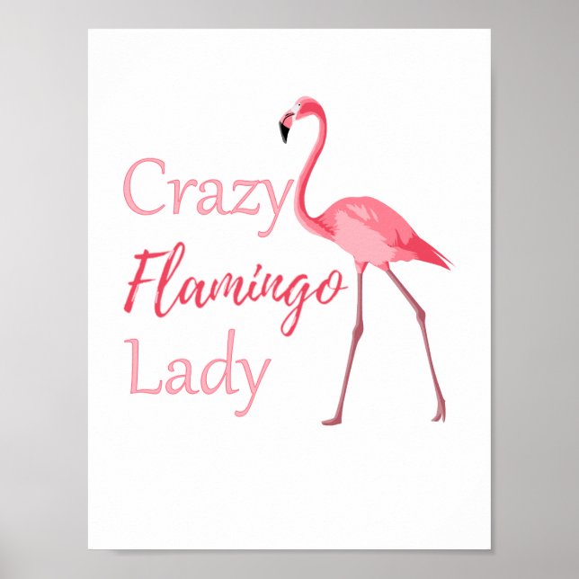 Póster Loco Flamingo Lady Funny Flamingo (Frente)