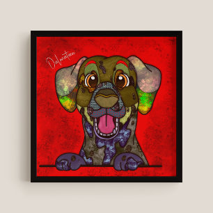 Póster Loco perro dálmata Poster pintado a la cara