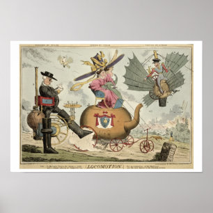 Póster Locomoción - caminando por el vapor, montando por