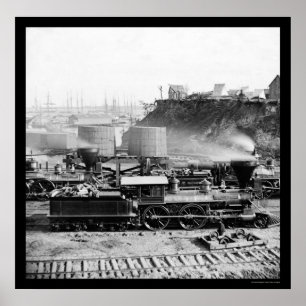 Póster Locomot del ferrocarril militar de los E.E.U.U.,