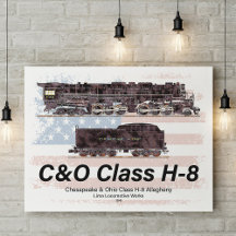 Locomotora Allegheny C&O Clase H-8 - bandera ameri