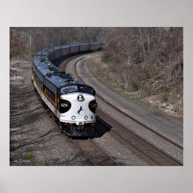 Póster Locomotora de pasajeros clásica (Frente)