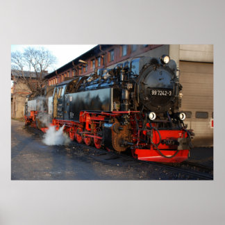Póster Locomotora de vapor alemana