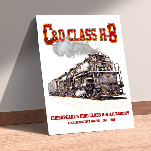 Póster Locomotora de vapor C&O Clase H-8 2-6-6-6 Alleghen
