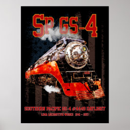 Póster Locomotora de vapor clásica Southern Pacific GS-4
