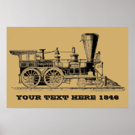 Póster Locomotora de vapor de la era victoriana