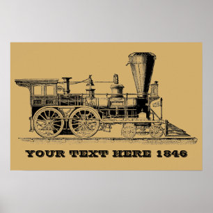 Póster Locomotora de vapor de la era victoriana
