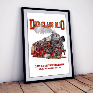 Póster Locomotora de vapor DRB Clase 01.10. Deutsche Reic
