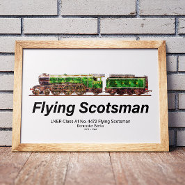 Póster Locomotora de vapor Flying Scotsman inglesa