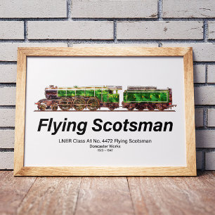 Póster Locomotora de vapor Flying Scotsman inglesa