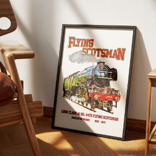 Póster Locomotora de vapor Flying Scotsman inglesa