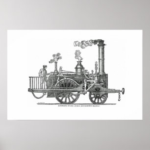 Póster Locomotora de vapor temprana