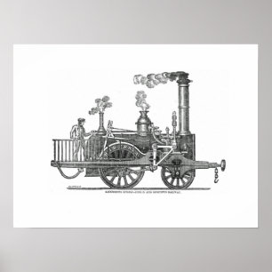 Póster Locomotora de vapor temprano