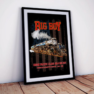 Póster Locomotora de vapor vintage Big Boy Americana