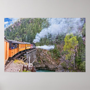 Póster Locomotora del ferrocarril Durango y Silverton Blo