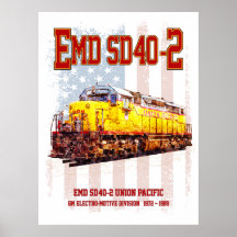 Locomotora diésel EMD SD40-2 vintage bandera ameri