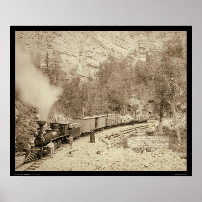 Póster Locomotora en Black Hills SD 1890 (Frente)