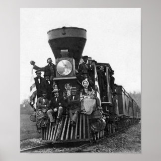 Póster Locomotora en el ferrocarril de Baltimore y Ohio