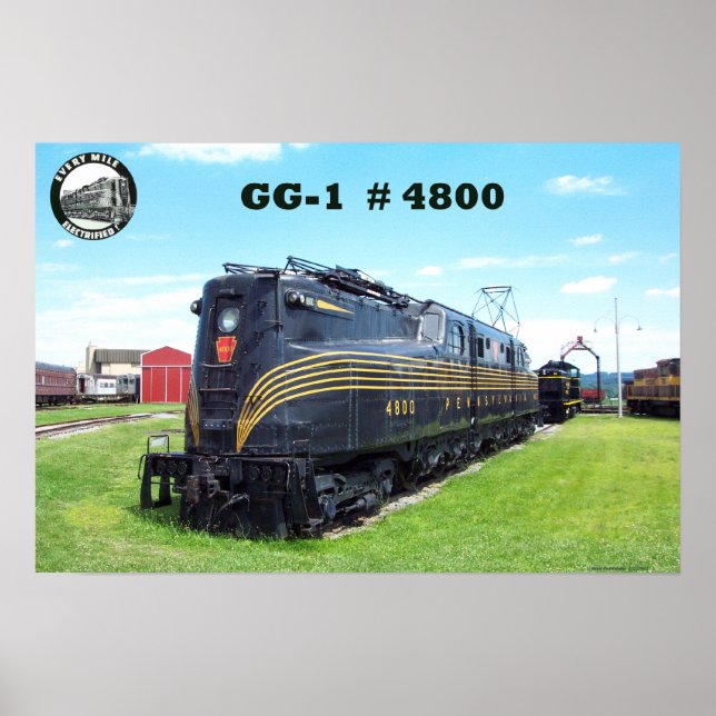Póster Locomotora Ferroviaria de Pennsylvania GG-1 #4800  (Frente)