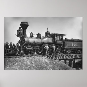 Póster Locomotora ferroviaria temprana