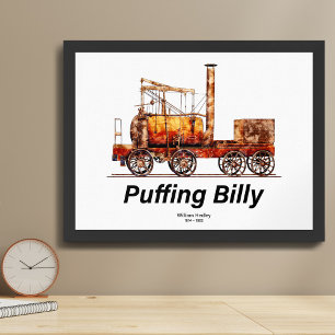 Póster Locomotora inglesa del tren de vapor Puffing Billy