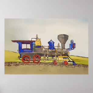 Póster Locomotora Jupiter en Promontory Summit