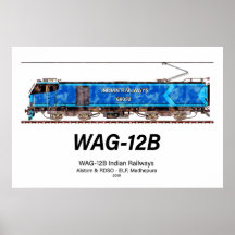 Locomotora WAG-12B. Tren de carga de Indian Railwa