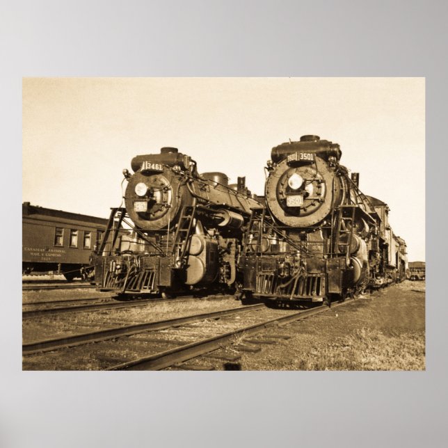 Póster Locomotoras del ferrocarril nacional canadiense "T (Frente)