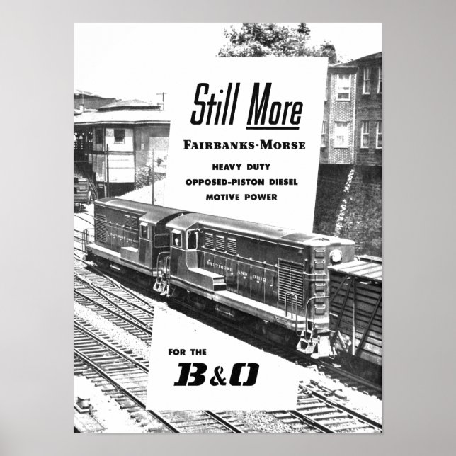 Póster Locomotoras Morse Diesel de Fairbanks 1957 (Frente)