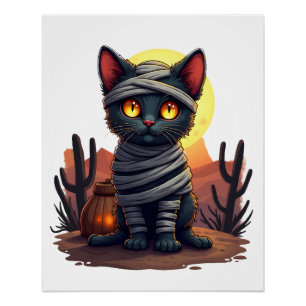 Póster Locura del gato momia