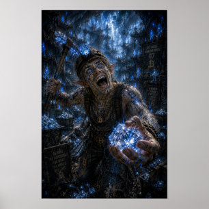 Póster Locura / Minero / Minería de diamantes