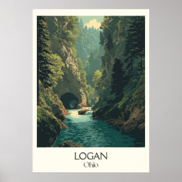 Póster Logan Ohio Hocking Hills Adventure Nature Art