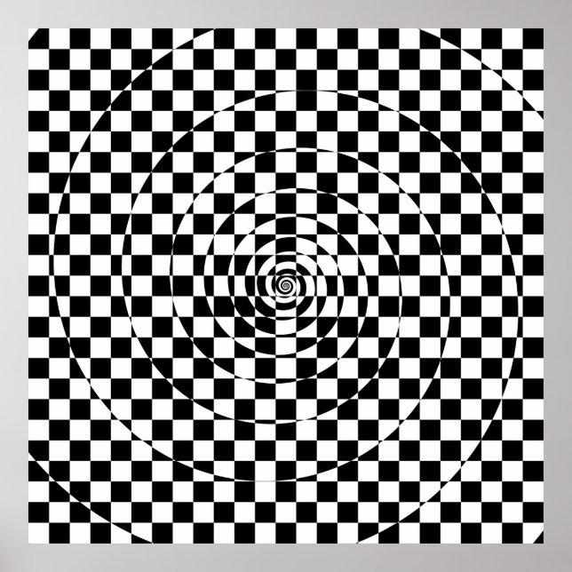 Póster Logarithmic Spiral Checkered Pattern (Frente)