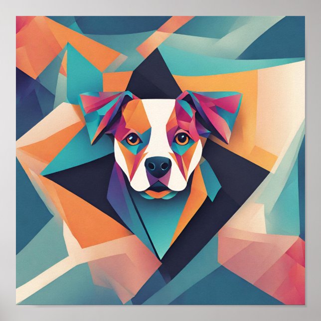 Póster Logo abstracto para un negocio de bandana de perro (Frente)