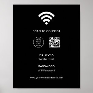 Póster Logo Business Company Corporate Scan Connect WiFi