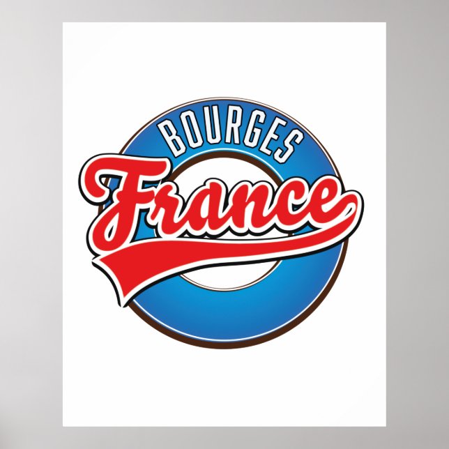 Póster Logo de Bourges france vintage. (Frente)