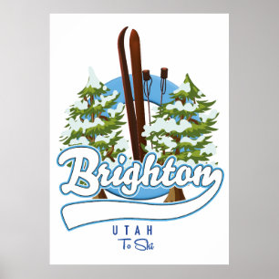 Póster Logo de Brighton Utah para esquiar