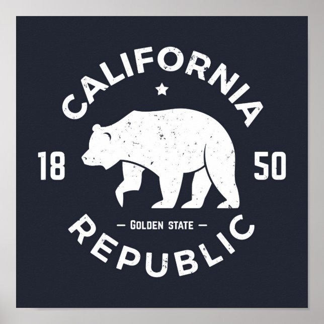 Póster Logo de California | Estado de Oro (Frente)