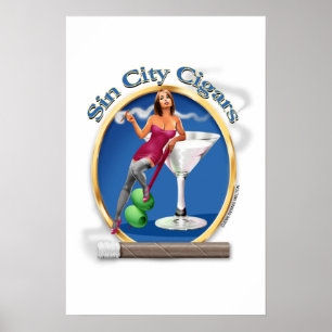 Póster Logo de Cigar Art "Martini Chica"