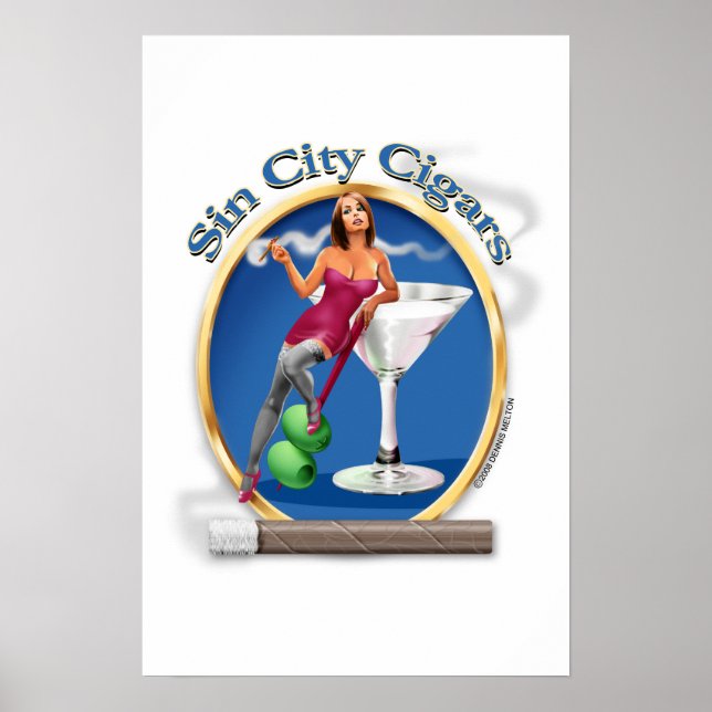 Póster Logo de Cigar Art "Martini Chica" (Frente)