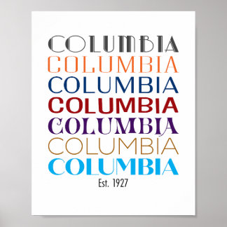 Póster Logo de Columbia, Décadas (Impresión mate)