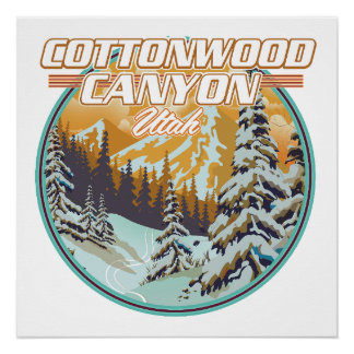 Póster Logo de Cottonwood Canyon Utah