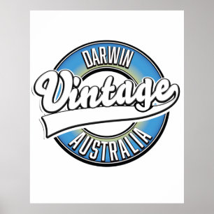 Póster Logo de Darwin australia Vintage