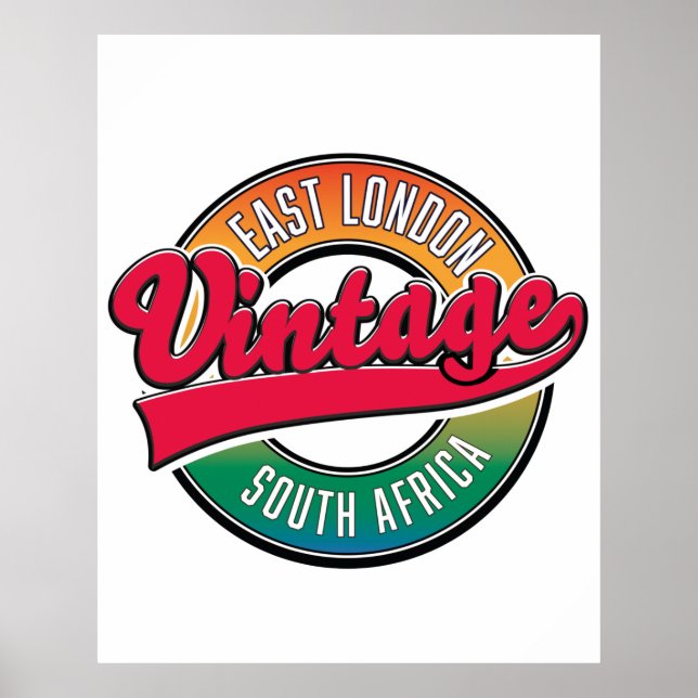 Póster Logo de East London en Sudáfrica (Frente)
